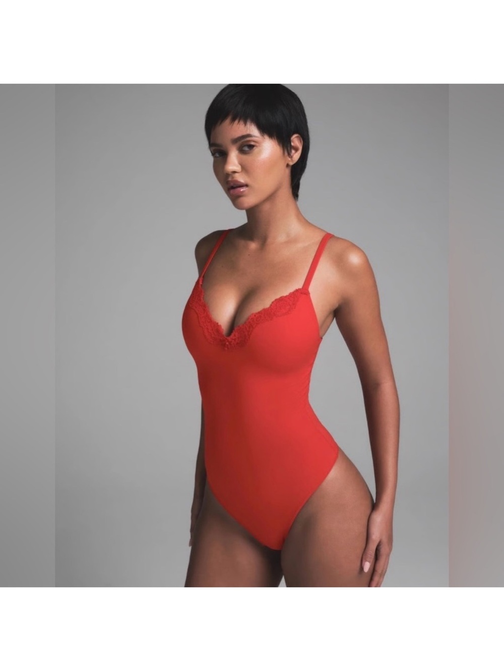UPDATED- tags are off- SKIMS fits everybody Red Lace push-up bodysuit